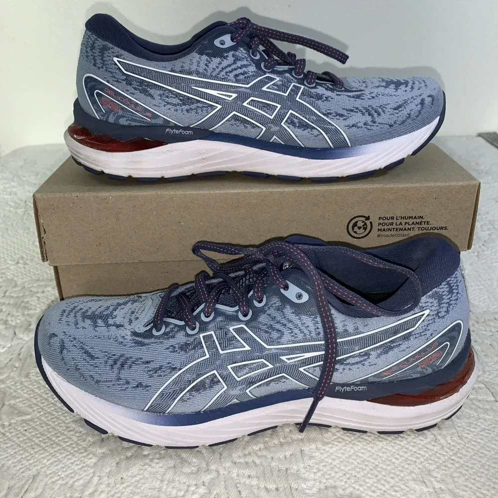 Asics Gel Cumulus 23 Blue Running Shoes Athletic Everyday Trainers USA Women 6.5